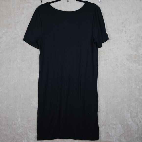 Hatch Layers The T-Shirt Dress Layer Large Minimal Pregnancy Comfort Modal Black - Picture 4 of 6